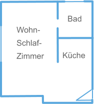 Wohn- Schlaf- Zimmer Bad Küche