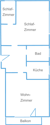 Wohn- Zimmer  Schlaf- Zimmer  Schlaf- Zimmer Bad Küche Balkon